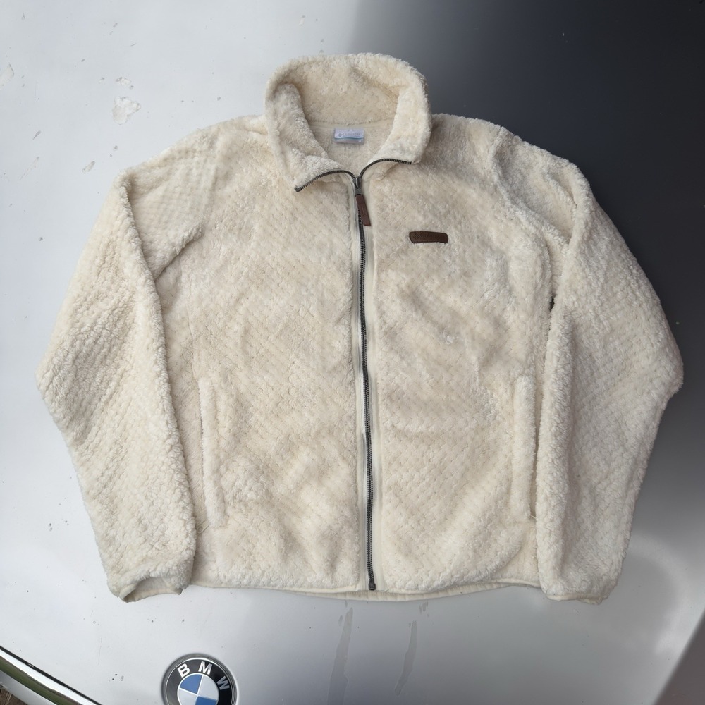 Columbia Women's Fire Side II Sherpa Full Zip Jacket Cream White Fleece Womens M